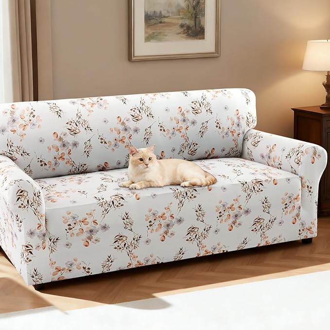H.VERSAILTEX Floral Pattern Couch Covers High Stretch Sofa Covers Printed Couch