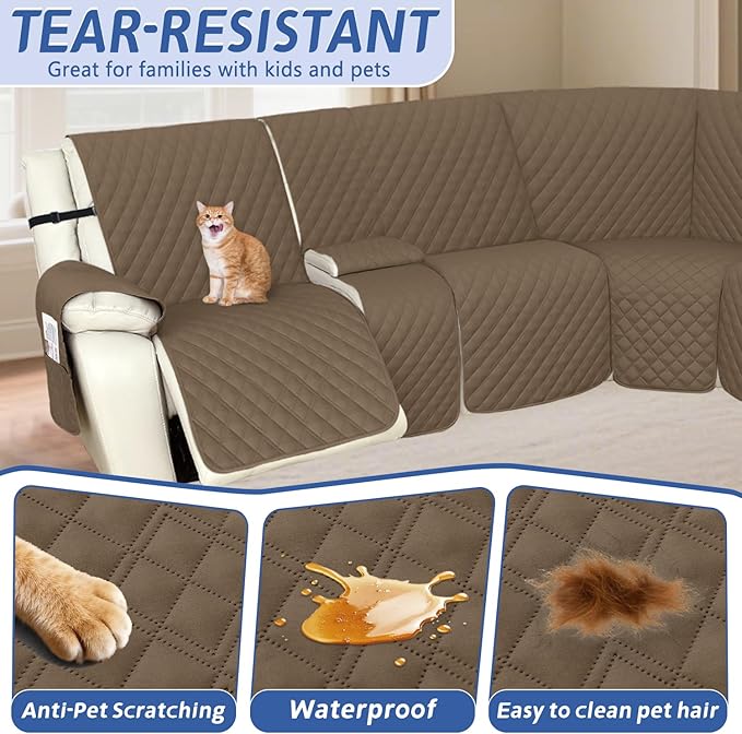 Arfntevss Recliner Sectional Couch Covers 1OO% Waterproof L Shape Sofa Cover