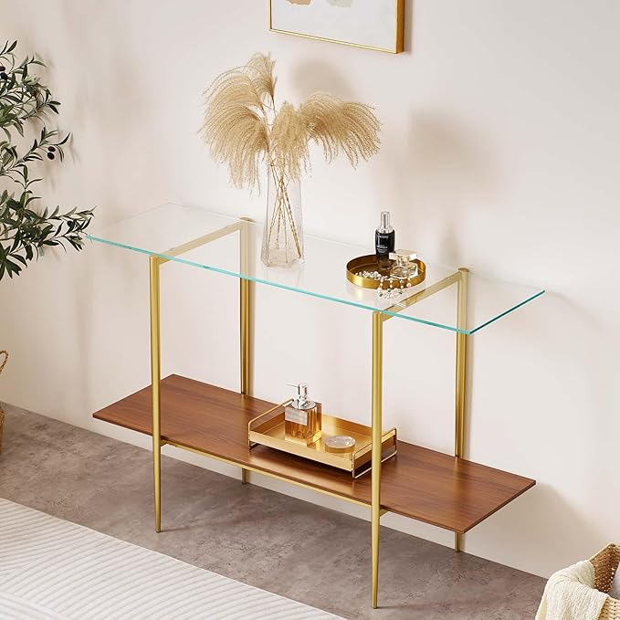 LumFurn Extra Large Glass Console Table