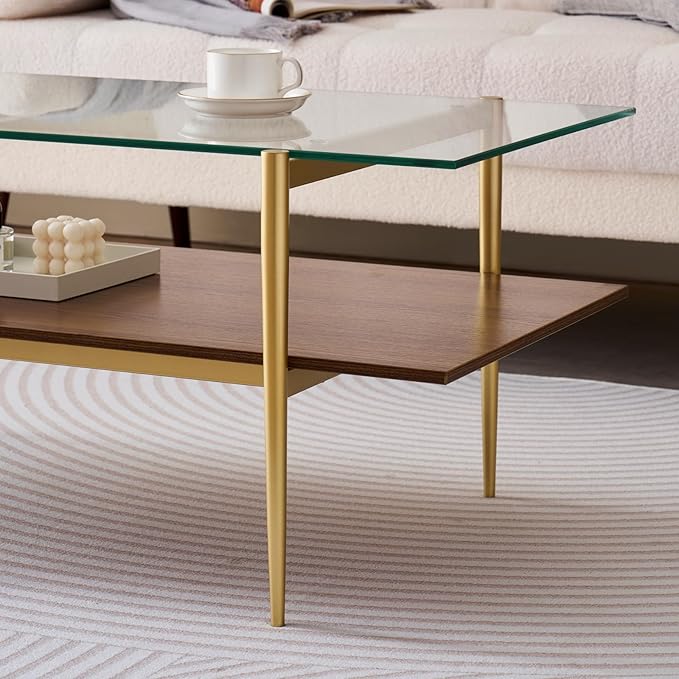 LumFurn Rectangle Coffee Table, Mid-Century Modern Design, L41 W21 x H17