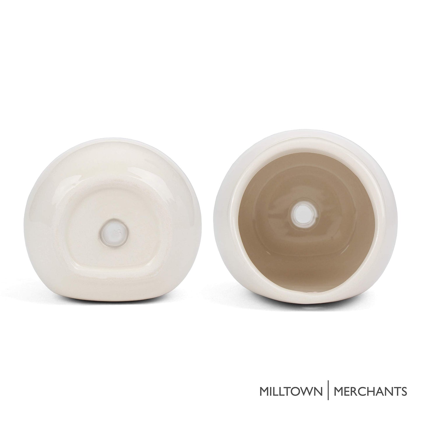Milltown Merchants Succulent Wall Planters - Wall Vases - Black Ceramic Wall Mounted Planters - Succulent Plant Pots - Hanging Vases for Living Wall (2 Pack/Modern/White)