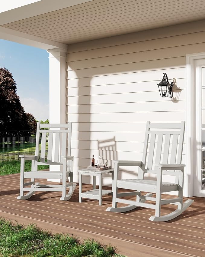 GarveeLife Poly Lumber Rocking Chair Outdoor Set of 2
