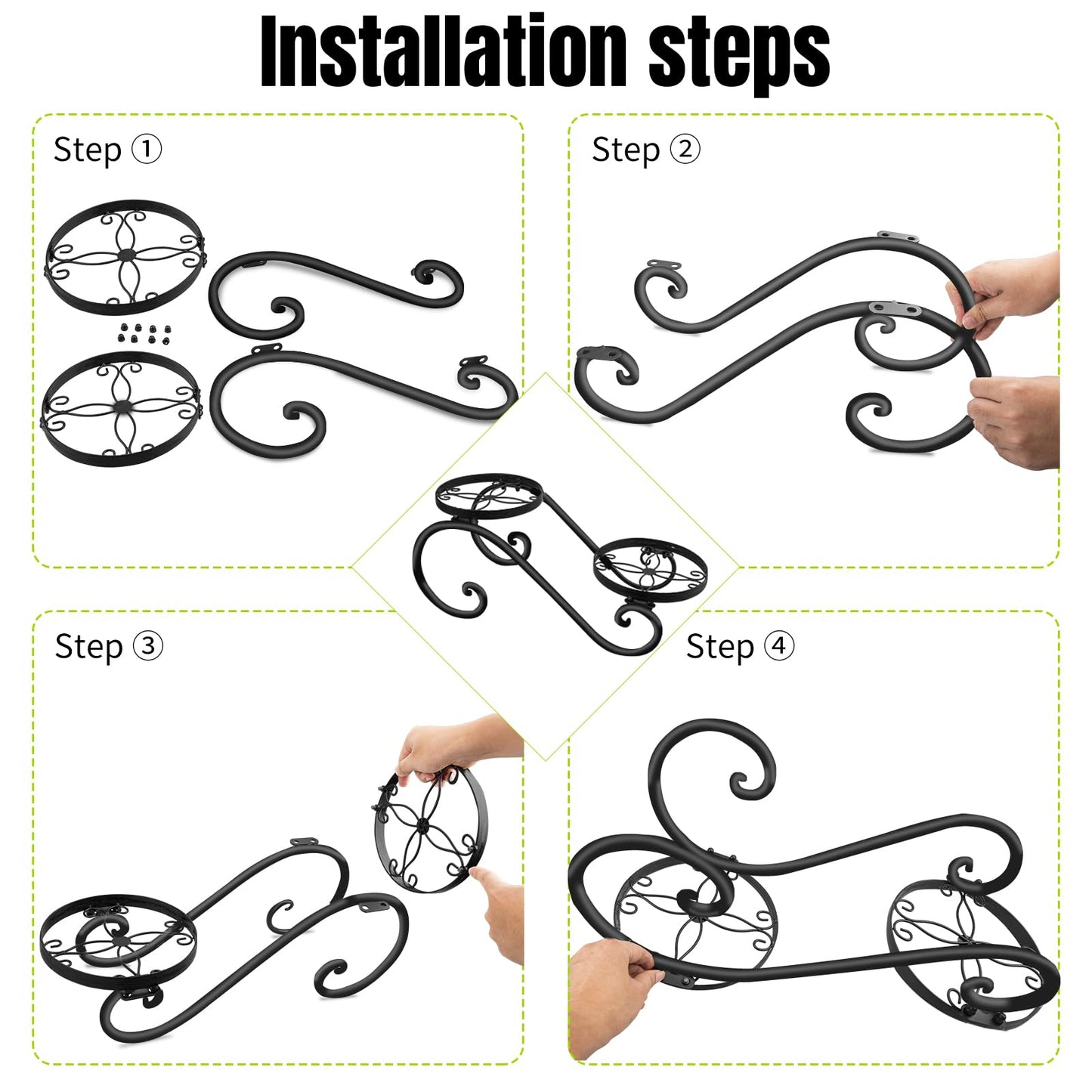 HLC Metal Plant Stand Flower Pot Holder Indoor Outdoor Plant Display Shelf Rack for Garden