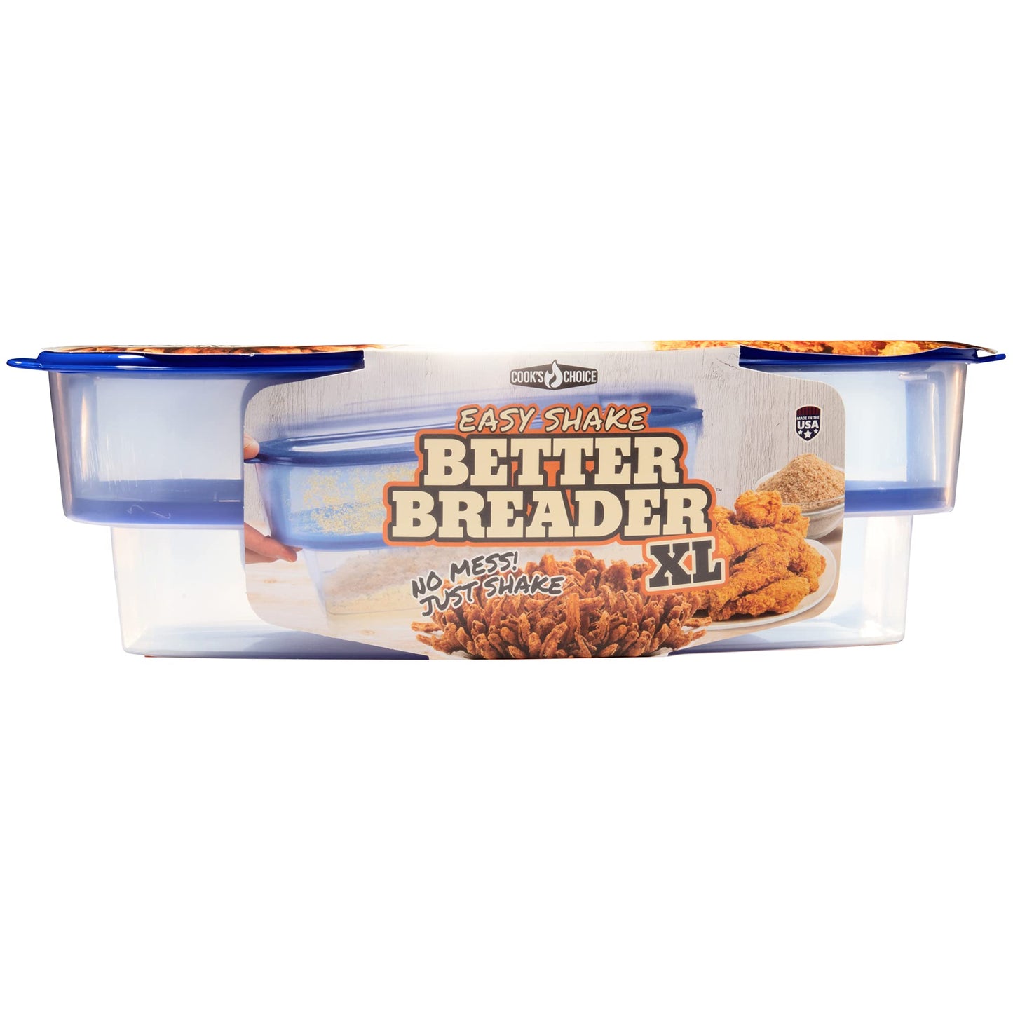 Cook's Choice XL Original Better Breader Batter Bowl- All-in-One Mess Free Breading Station Tool- Great for Parties - Pour in Seasoning, Add Meat or Vegetables of Choice, & Just Shake- Made in the USA