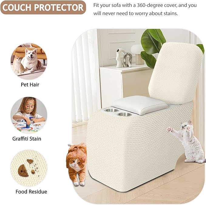 ALIECOM Recliner Sectional Couch Covers L Shape Stretch Corner Reclining