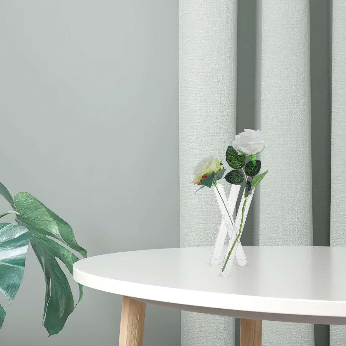 ibasenice Clear Glass Tube Vase: Single Stem Plant Holder - Propagation Tubes for Desk Decor - Transparent Terrarium Planter - Small Hydroponic Vase for Office