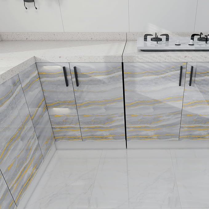 White Gold Marble Contact Paper