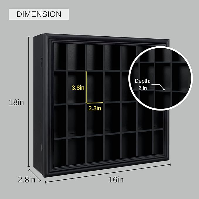 Shot Glass Display Cabinet Solid Wood
