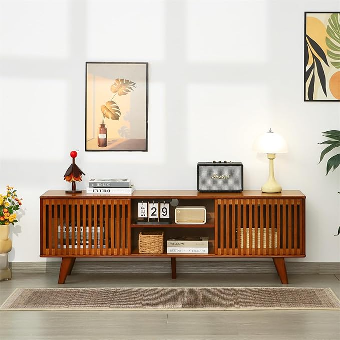 Bamboo TV Stand for TVs up to 65", Accent Entertainment Center