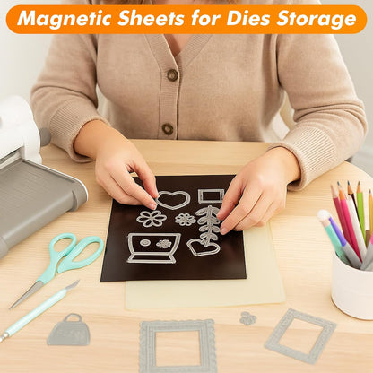Adhesive Magnetic Sheets 5 x 7 Inch, 30 Packs Magnetic Sheets with Adhesive Backing - 0.5mm Thickness Flexible Magnet Sheets for Dies Storage, Craft Projects, Photos, School, Office