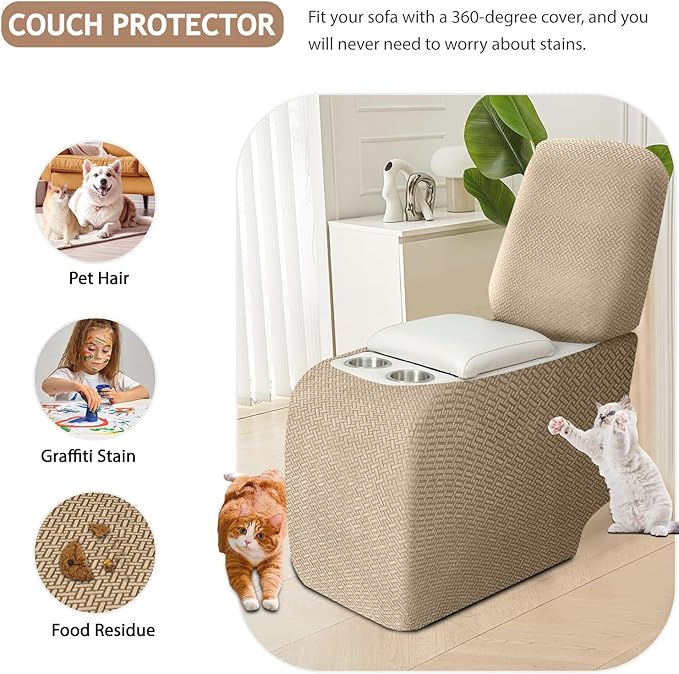 ALIECOM Recliner Sectional Couch Covers L Shape Stretch Corner Reclining