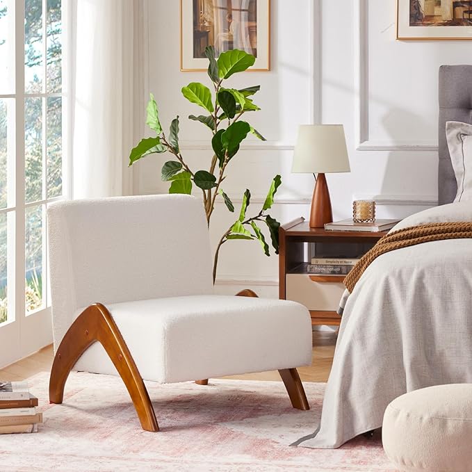 Oversized Accent Chair, upholstered armless mid Century Modern Living Room Chair