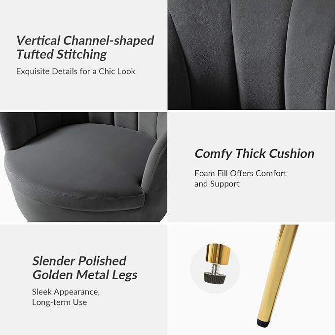 HULALA HOME Modern Velvet Accent Chairs Set of 2