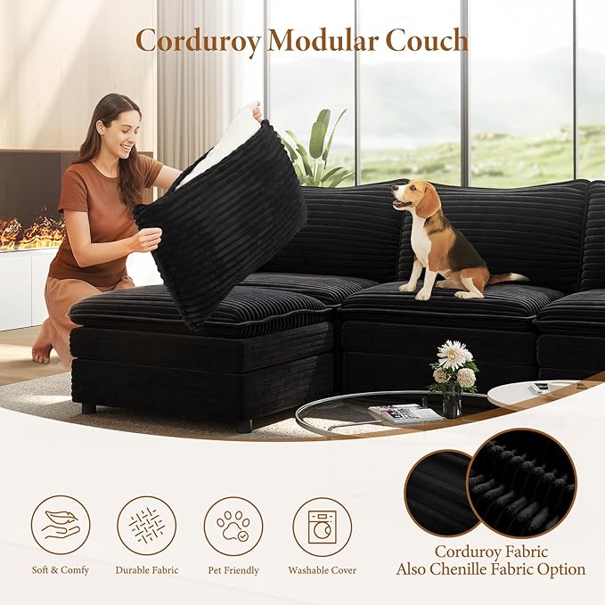 Vesgantti Large Modular Sectional Sofa, Big Comfy Cloud Couch