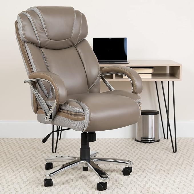 Flash Furniture HERCULES Series Big & Tall 500 lb. Rated Taupe LeatherSoft