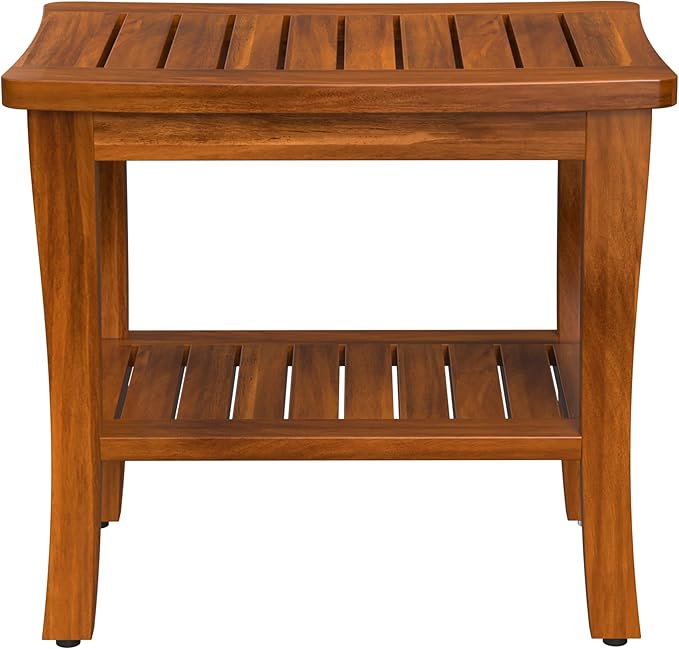 Large Teak Wood Shower Bench Stool