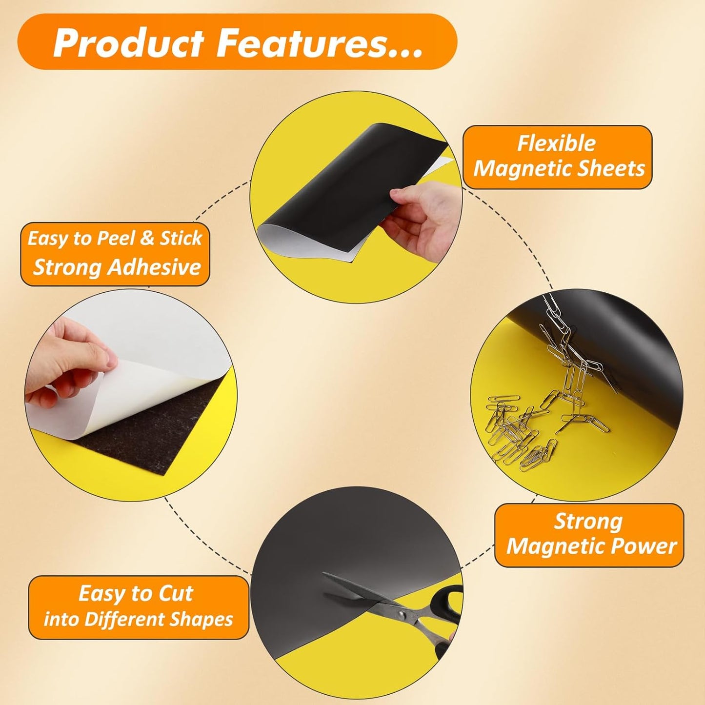 Adhesive Magnetic Sheets 8.5 x 11 Inch, 40 Packs Magnetic Sheets with Adhesive Backing - 0.5mm Thickness Flexible Magnet Sheets for Dies Storage, Craft Projects, Photos, School, Office