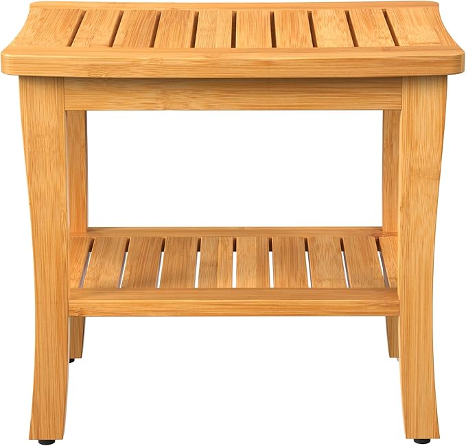 Large Bamboo Shower Bench Stool