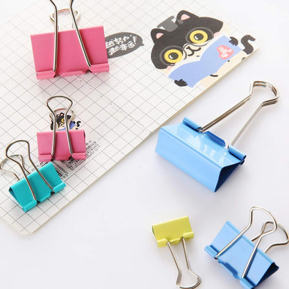 Binder Clips Assorted Sizes, 120 Pcs Colored Paper Clips, Extra Large, Large, Medium, Small, Mini, Micro