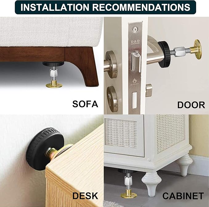 Krisler Adjustable Threaded Bed Frame Anti-Shake Tool, Headboard Stoppers