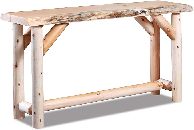 Live Edge Log Sofa Table — Rustic Live Edge Log Furniture
