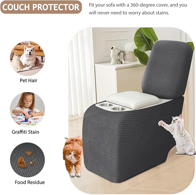 ALIECOM Recliner Sectional Couch Covers L Shape Stretch Corner Reclining