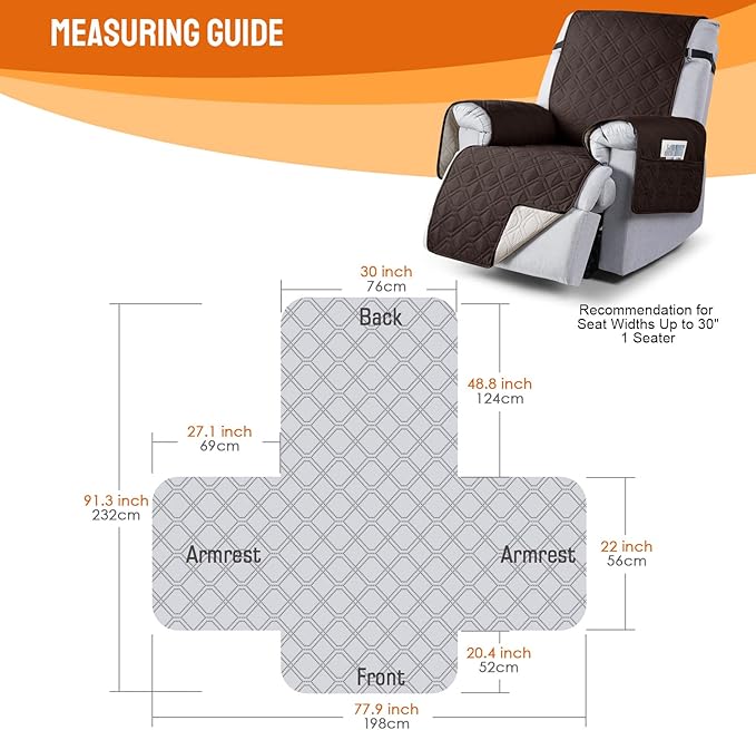 VANSOFY 100% Waterproof Recliner Chair Covers, Recliner Cover Non-Slip Dog