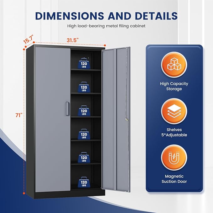 Yizosh Metal Garage Storage Cabinet
