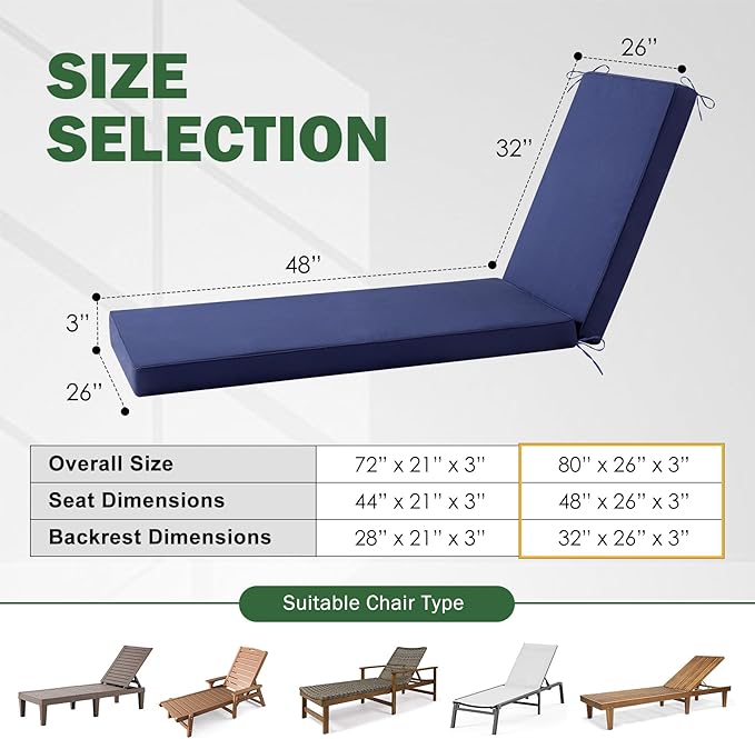 Chaise Lounge Cushions Outdoor, Outdoor Chaise Cushion
