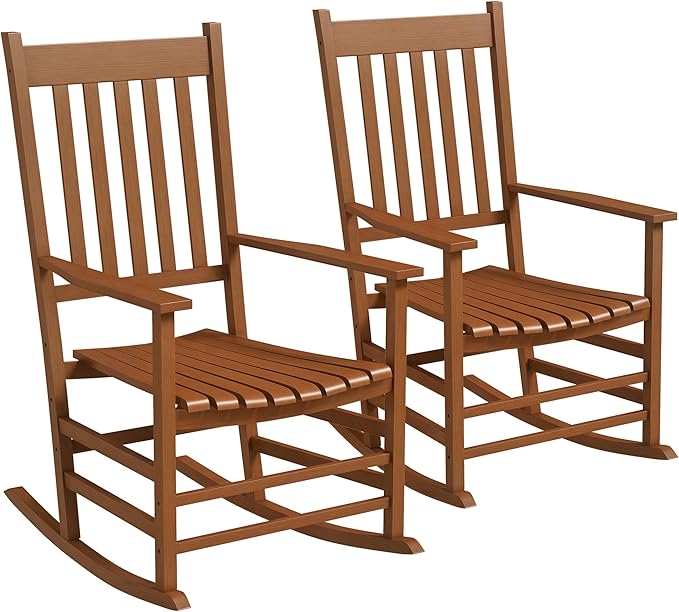 Outsunny Outdoor Rocking Chair Set of 2, Patio Rocking Chair
