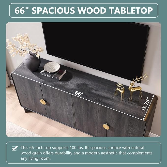 IFGET 70" Modern TV Stand for TVs Up to 80 inches, TV Console