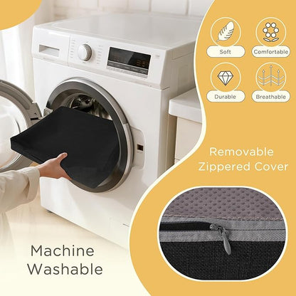 Recliner Cushions for Elderly 20x20x4 Inch Thick Large Recliner Seat Cushion with a Handle Square Non Slip Chair Pads with Washable Cover for Couch Armchair Chairs Black