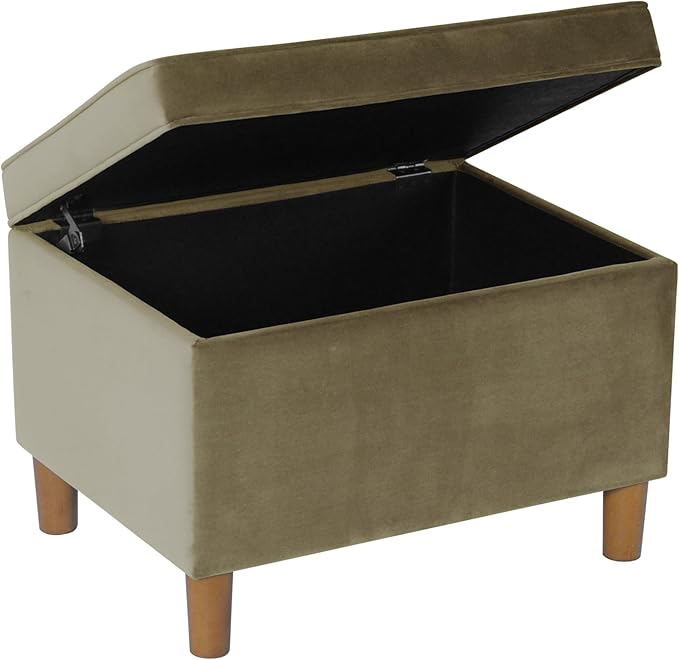 HomePop - Dinah 24" Storage Ottoman- Light Sage Green Velvet