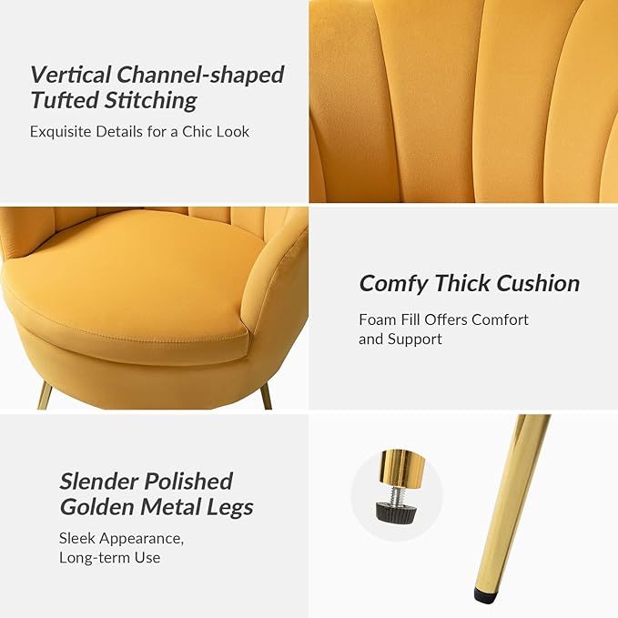 HULALA HOME Velvet Accent Chairs Set of 2