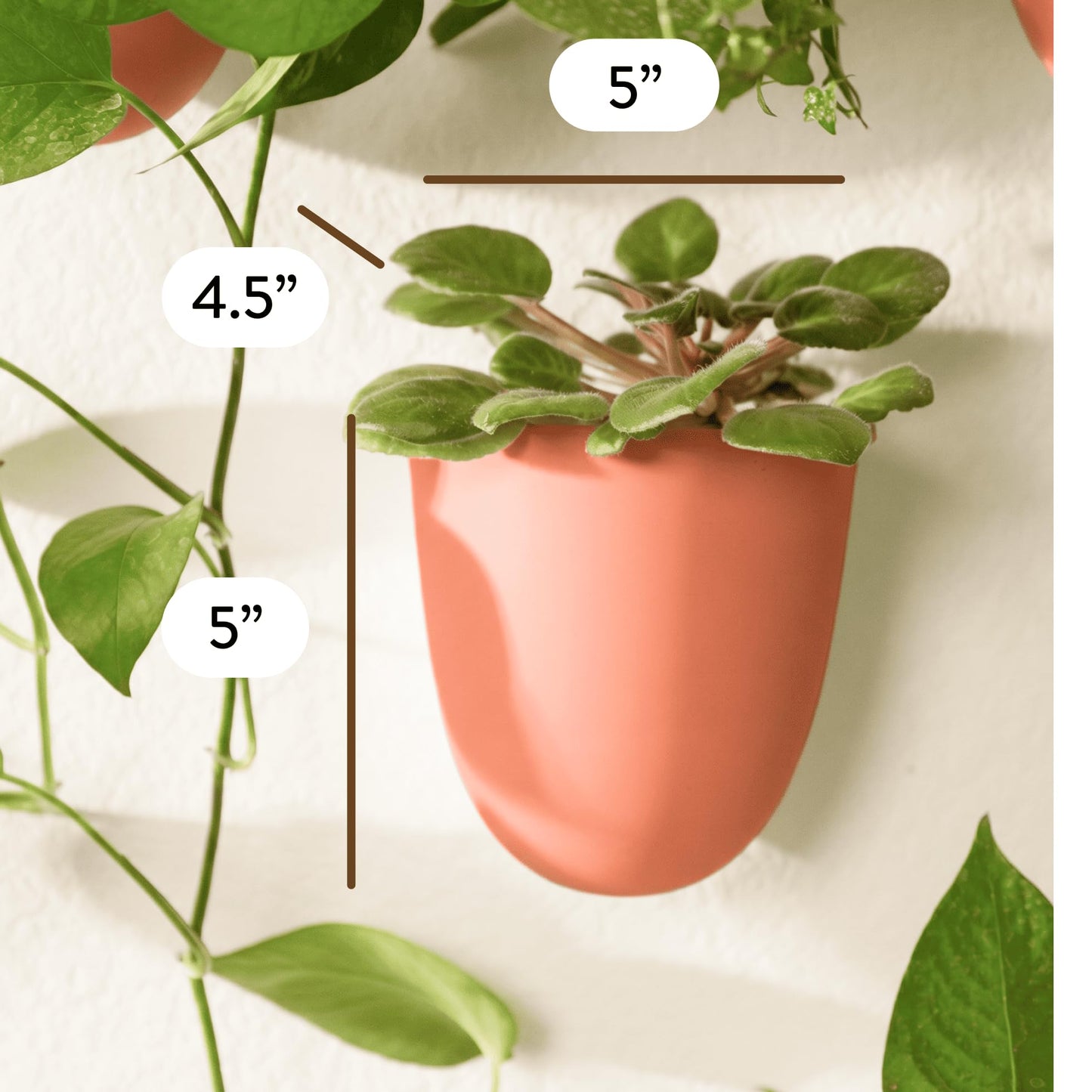 Make Good PlantPod Luxe - Self-Watering Wall Planters (Set of 6, Terracotta) - Easy to Water and Install - Lightweight - Design Your Own Vertical Garden - Wall Planters for Indoor Plants