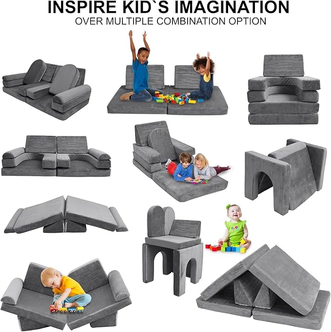 10 PCS Modular Kids Play Couch