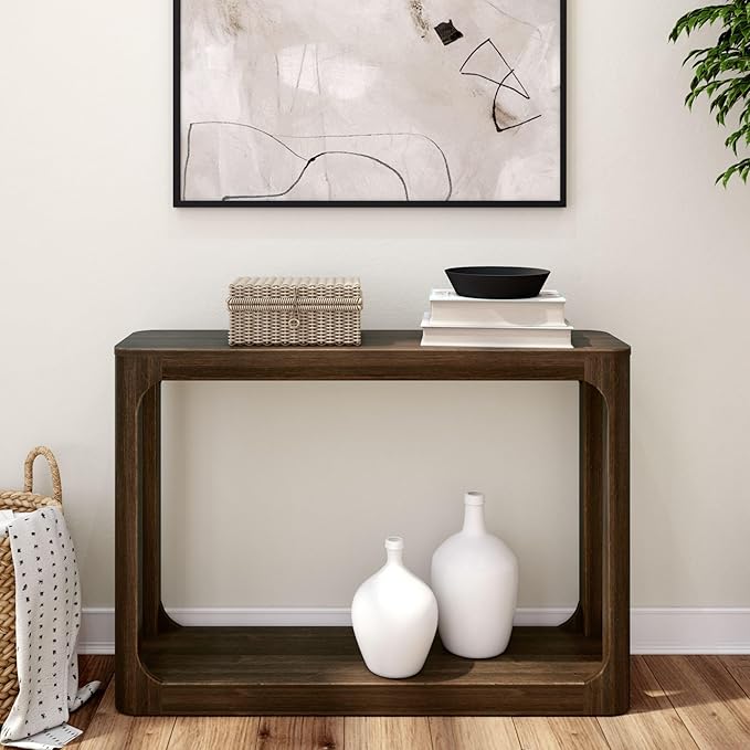 Plank+Beam Forma Console Table, 46 Inch, Solid Wood Sofa Table, Entryway Table