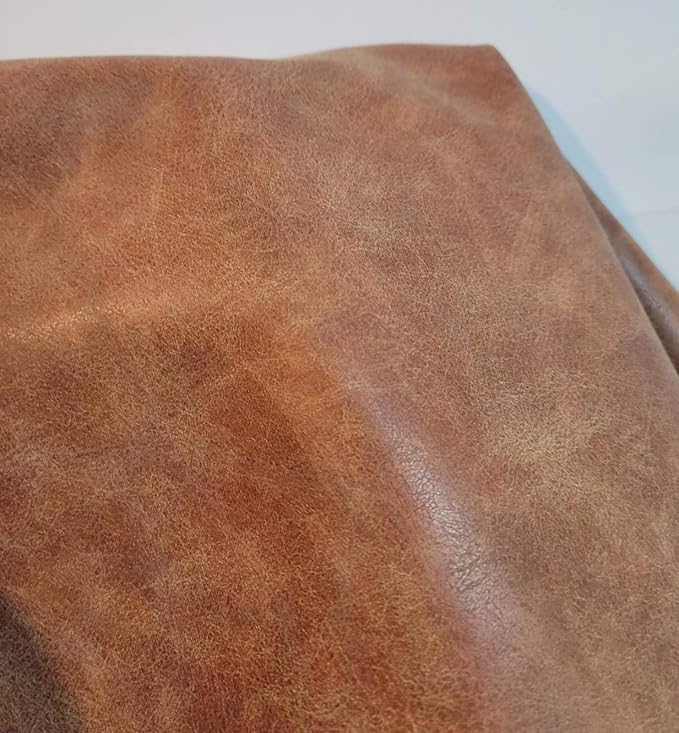 NAT Leathers | Blonde Light Tan Distressed Faux Leather material PU Sheet