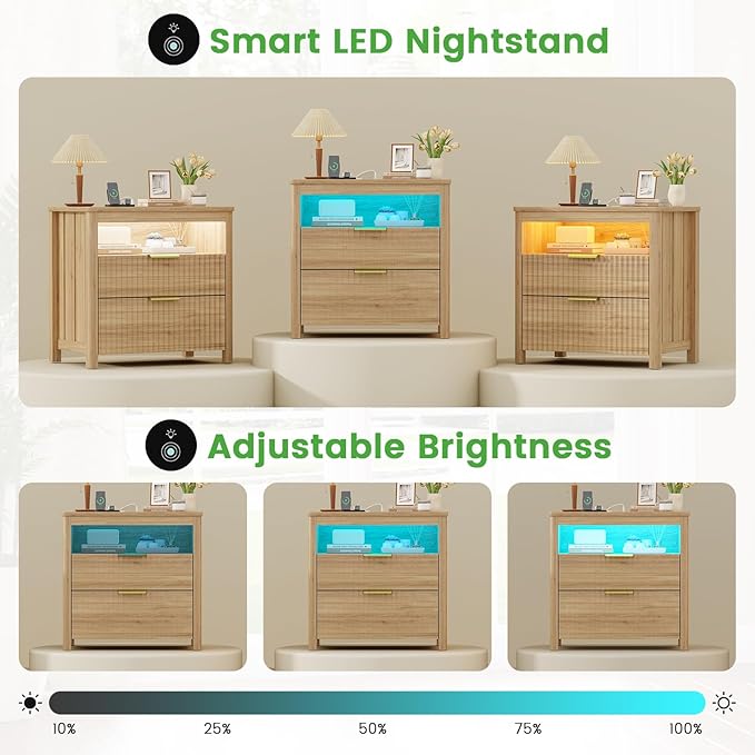 WOOVIVS End Table Set of 2