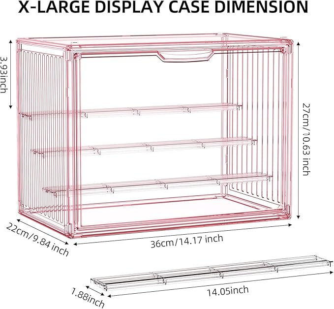 Clear Pink Acrylic Figure Display Case
