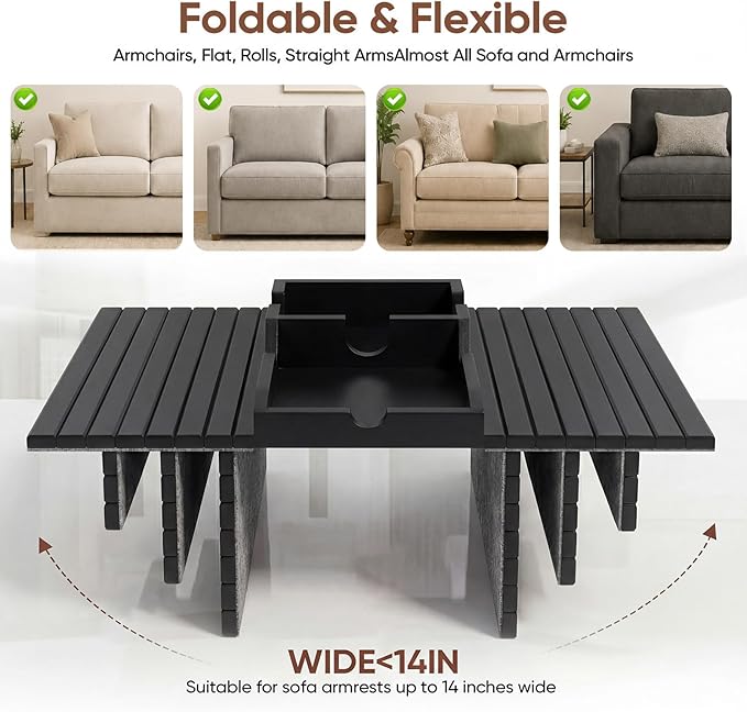 Bamboo Couch Arm Tray Table