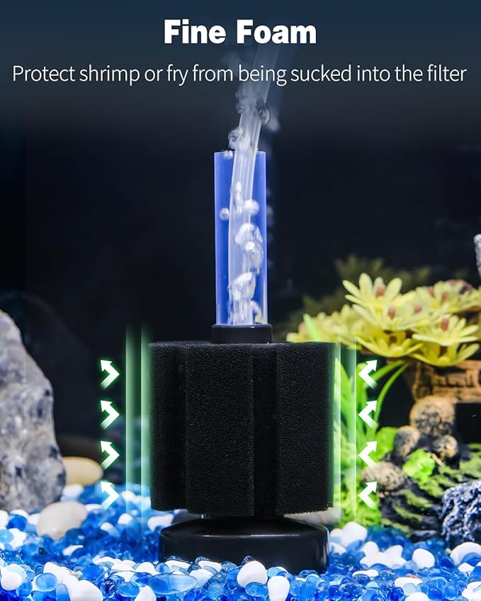 Pawfly 6 Pack Replacement Filter Sponges Aquarium Nano Bio Sponge Filter, Aquarium Filter Sponges Black Bio Foam for Fish Tank, Water Filtration Fish Tank Filter Accessories
