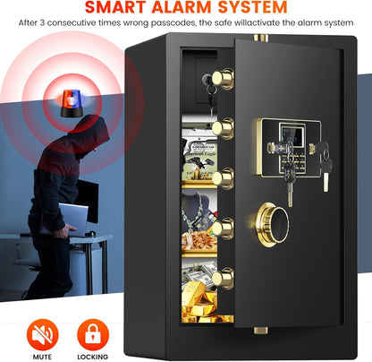 [31.5" Tall] Extra Large Home Safe Fireproof Waterproof, Heavy Duty Steel Safe Box with Fireproof Bag, Combination Lock and Inner Cabinet, Fire Proof Safes for Home Documents Valuables