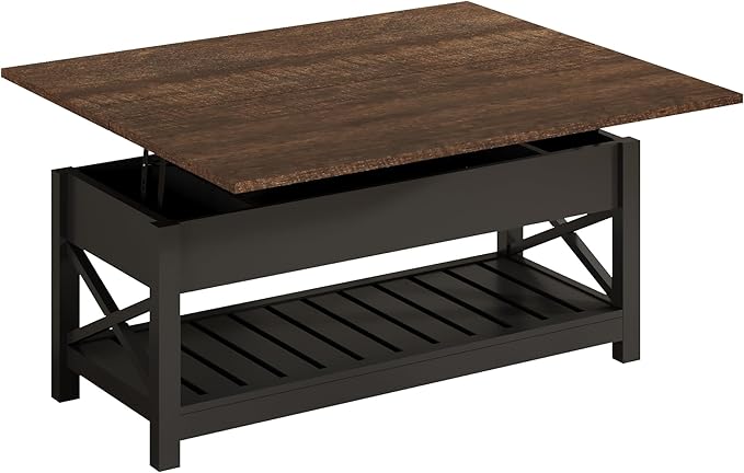 ChooChoo Coffee Table Lift Top, Coffee Table Converts to Dining Table