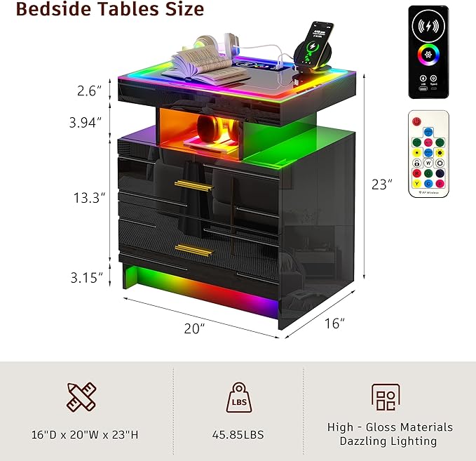 WOOVIVS Nightstand Set of 2