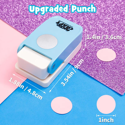 UCEC 1 Inch Hole Punch Circle Punch, Handmade Paper Punch, One Hole Punches Circle Cutter Tool for Paper Crafts, Craft Lever Puncher for Tags Cards Scrapbooking Home School Office Supplies