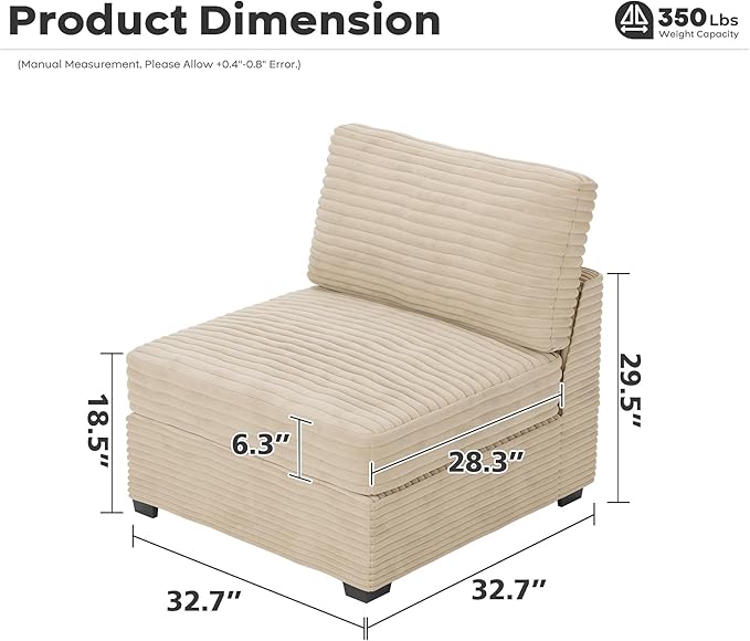 ovios 32.7 inches Middle Seat Module
