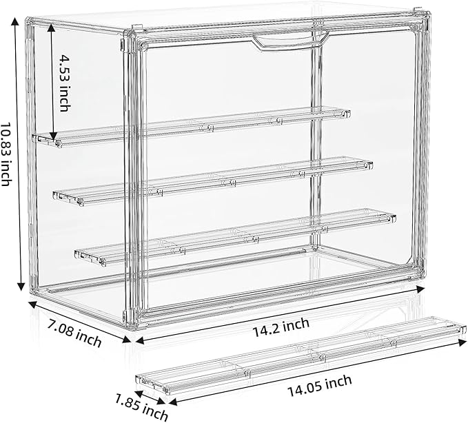 Clear Acrylic Display Case for Collectibles 4 Layer Hobby Figure Display Case