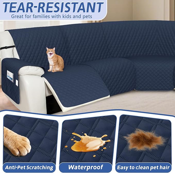 Arfntevss Recliner Sectional Couch Covers Waterproof L Shape Sofa Cover