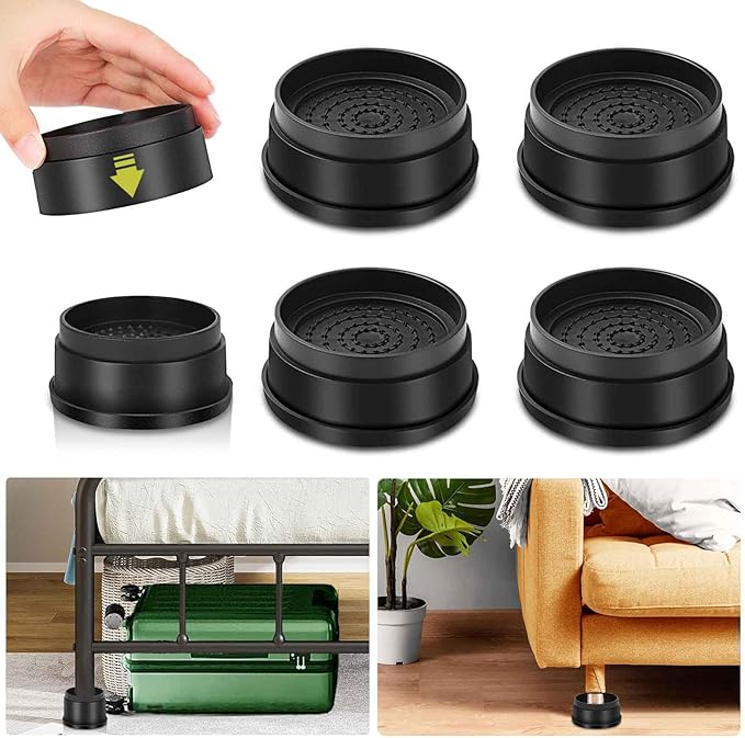 4 Pack Furniture Risers 1 Inch, Adjustable Bed Risers Heavy Duty